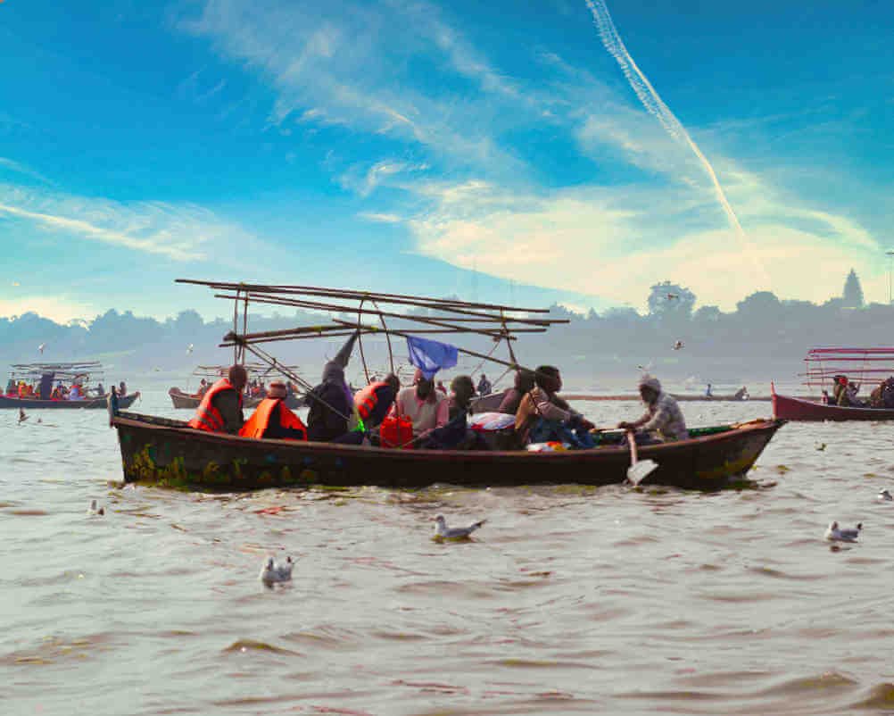 Boat tour in Prayagraj Magh Mela 2026 Triveni Sangam